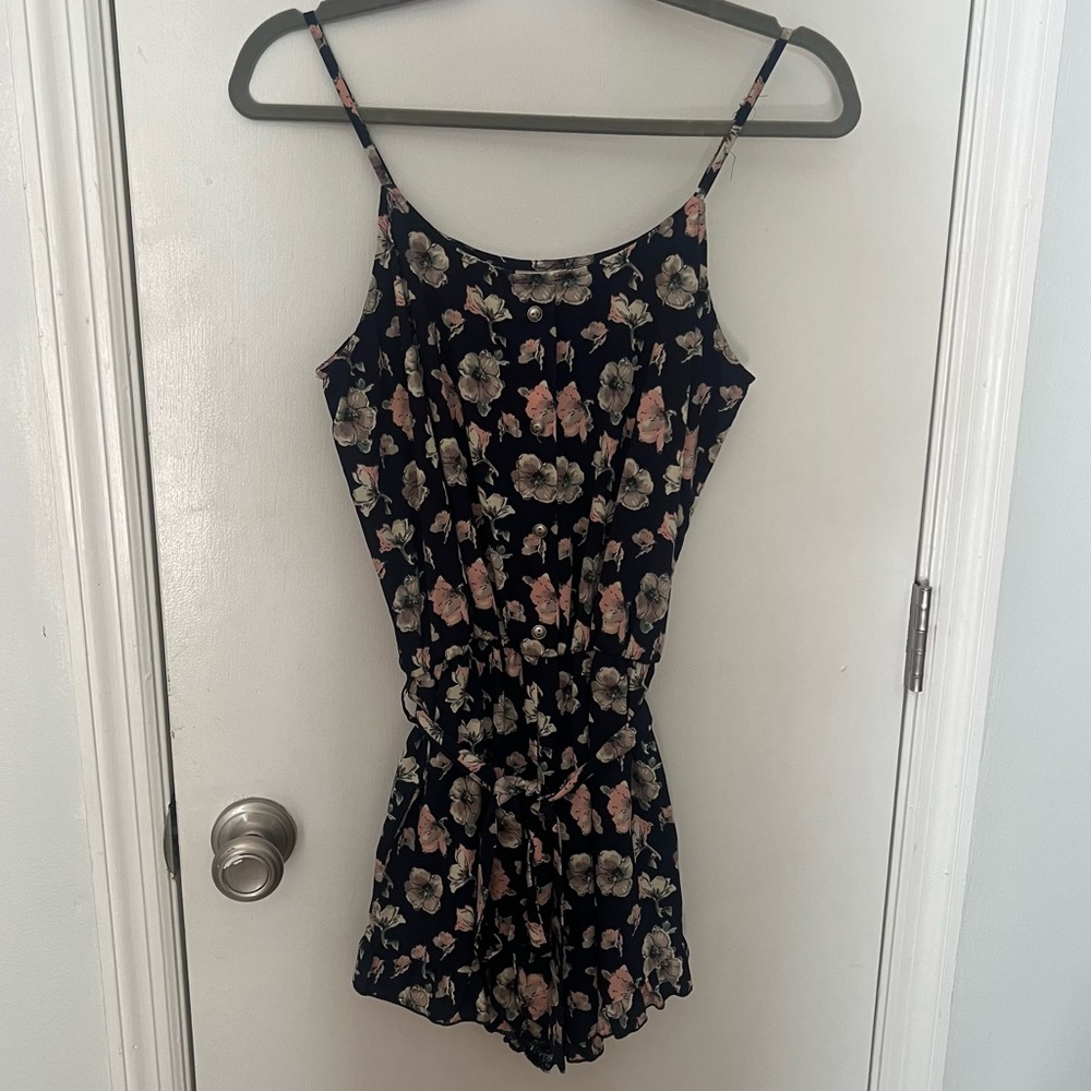 Floral Spaghetti Strap Romper